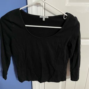 Wide Neck Crop Shirt